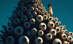 the huge amount of eyes are all over the tree