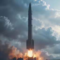 a rocket that has been launched to the skies