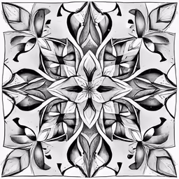 a black and white image of a flower in a flower pot