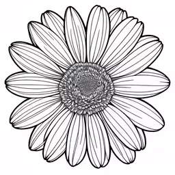an image of a daisy flower that is a drawing,a sunflower with two petals on the side