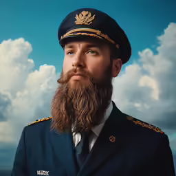 a very well dressed bearded man in uniform
