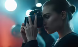 a woman taking a picture with her camera
