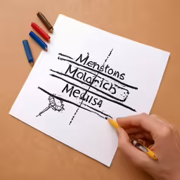 a person drawing a piece of paper with colored crayons
