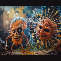 a strange looking toy made to look like two different animals