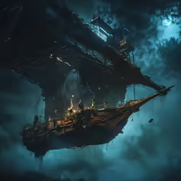 some sort of floating ship in a body of water