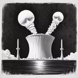 a giant white balloon being lifted up by two large white balls