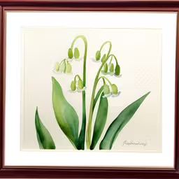 a painting with flowers is in a frame