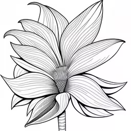 a drawing of a flower with long petals,a flower that is very pretty and has a large bloom