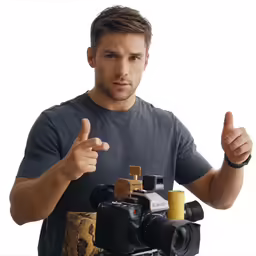 a man making a thumbs up gesture for the camera
