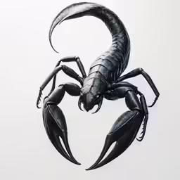 a scorpion sitting on top of a white wall