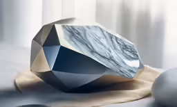 a marbled object with white balls near it