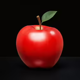 an apple is shown in the shadow of a black background