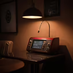 a radio set is sitting on a table