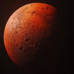 a planet with some water drops on it
