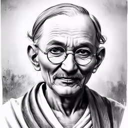 a drawing of gandhi in a religious outfit