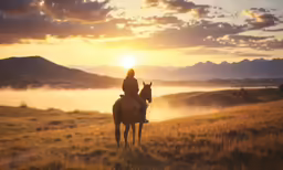 a man riding on the back of a horse