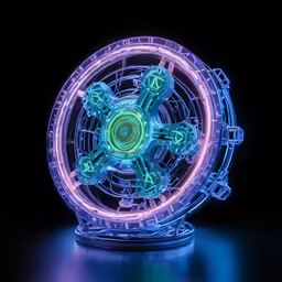 the light up wheel of a glowing toy on a table
