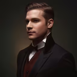 a man in a suit poses for a picture