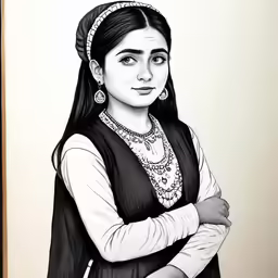 a black and white portrait of a woman