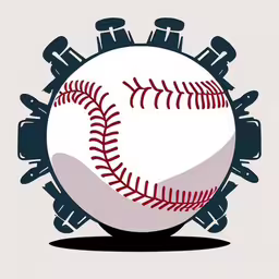 baseball ball on a pedestal with the base marked,an illustration of a baseball that is inside a circle