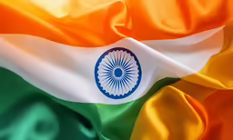 the indian flag is fluttering in the wind