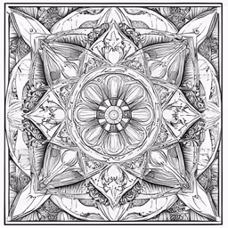 an ornate art work in black and white