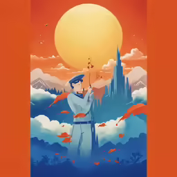 a series of three illustrated artwork shows a man holding a sword in front of a castle