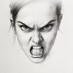 drawing of a young girl with face cutout