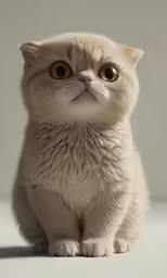 a cat with very small eyes on a white background