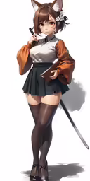 a woman wearing an anime outfit with a sword