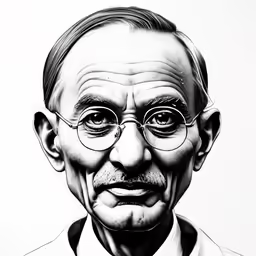 an elderly man with glasses and a tie in black and white
