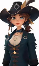 a young woman with blue eyes and a brown hat