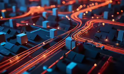 a city that has some lights in it