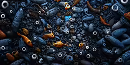 a group of different objects are scattered around each other