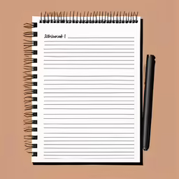 a notebook with a pen sitting on top