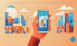 the hand holds up a cell phone to show it