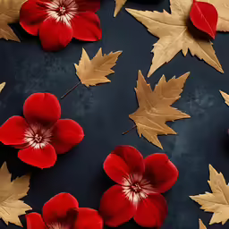 a bunch of flowers with leaves in front