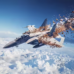 an image of the jet fighter flying in the sky