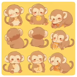 a group of animated monkeys playing with each other