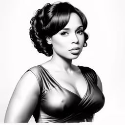 a young black woman is shown in a black and white photo