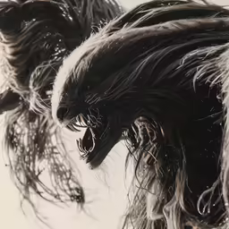 a very big furry animal with claws on its head