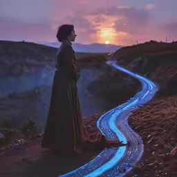 woman standing on a road during the day