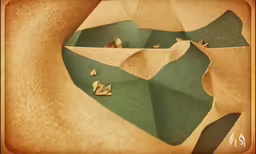 a piece of folded paper that has a bird on it
