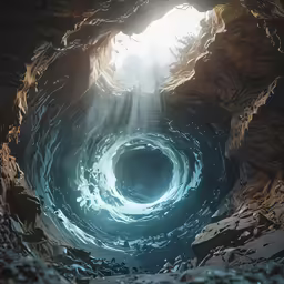 the light coming through the tunnel is shining brightly
