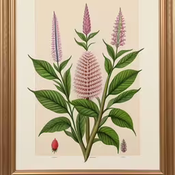 a drawing of some kind of pink flower,this is an image of a print with some flowers in it