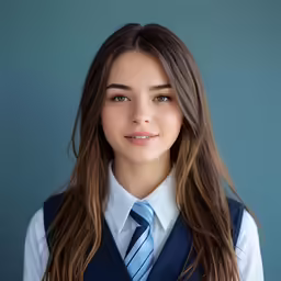 a high school senior wearing a tie and dress shirt