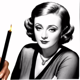 an old photo of a woman with a pencil in her hand