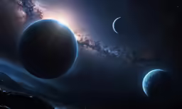 a planets artwork with an image of the moon