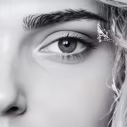 a woman with long hair and a nose ring