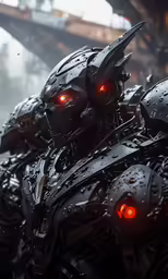 the robots are all dressed up in red eyes